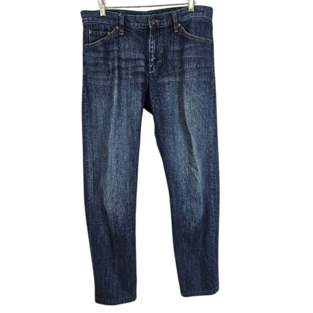 Lauren‎ Ralph Lauren Mid Rise Cotton Jeans Sz 8 Dark Wash Straight Leg Casual